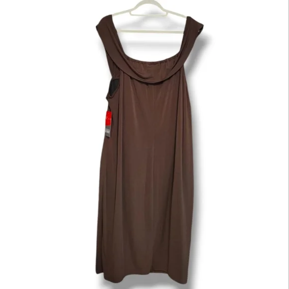 NWR Bold Elements Sleeveless Midi A-Line Dress In Durango Brown Size 2X $78 - Picture 3 of 10